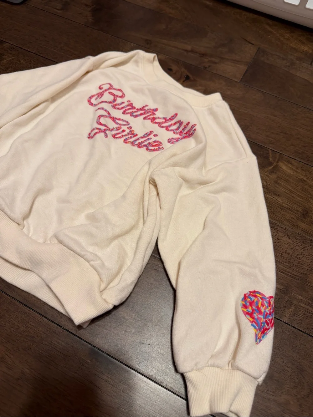 Old Navy Cream Pullover with Pink 